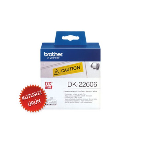 Brother DK-22606 Orjinal Sarı Etiket Rulosu 62mm x 15.24m - QL-500W (U) (T7713)