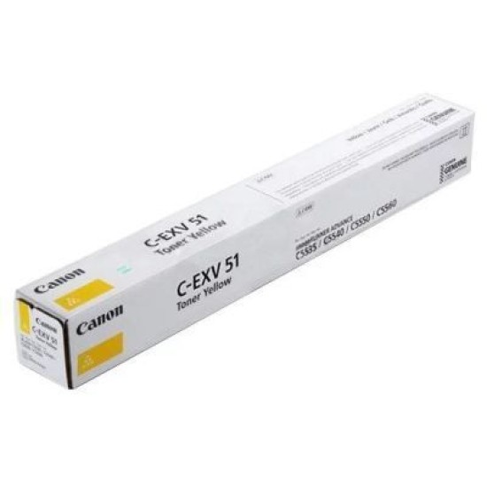 Canon C-EXV51 (0484C002) Sarı Orjinal Toner - IR-C5535i  / IR-C5540i (T12269)