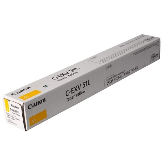 Canon C-EXV51L (0487C002) Sarı Orjinal Toner - IR-C5535i  / IR-C5540i (T13198)