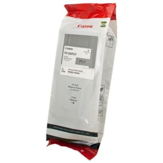 Canon PFI-206PGY (5313B001) Foto Gri Orjinal Kartuş - iPF6400 / iPF6450 (T11348)