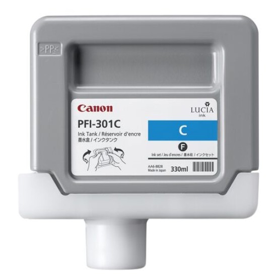 Canon PFI-301C (1487B001) Mavi Orjinal Kartuş 330 Ml. - iPF8000 / iPF8100 (T13128)