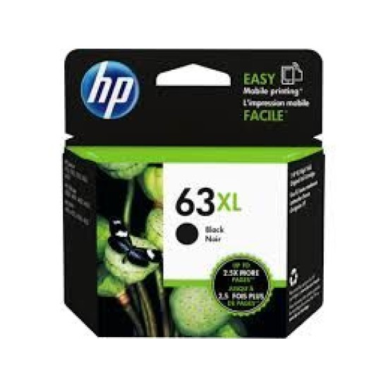 HP F6U64AN (63XL) Siyah Orjinal Kartuş Yüksek Kapasite - 1112 / 2130 (T14436)