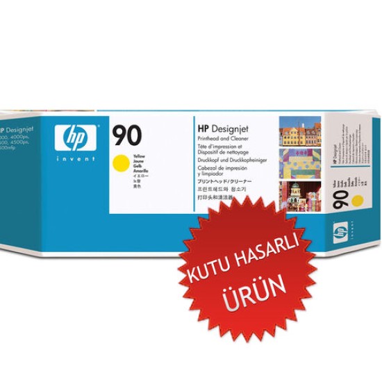 HP C5057A (90) Sarı Orjinal Kafa Kartuşu - DesignJet 4000 (C) (T12517)