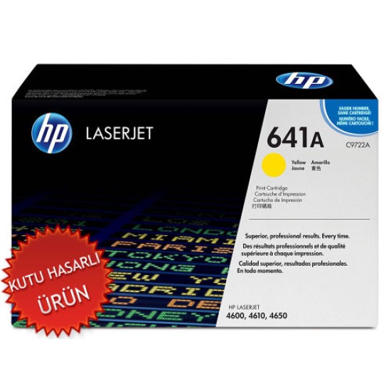 HP C9722A (641A) Sarı Orjinal Toner - LaserJet 4600 (C) (T8346)