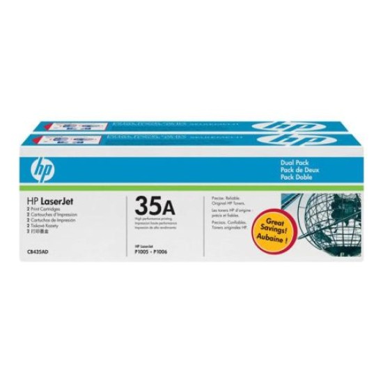 HP CB435AD (35A) Siyah Orjinal Toner 2li Paket - LaserJet P1005 (B) (T10078)