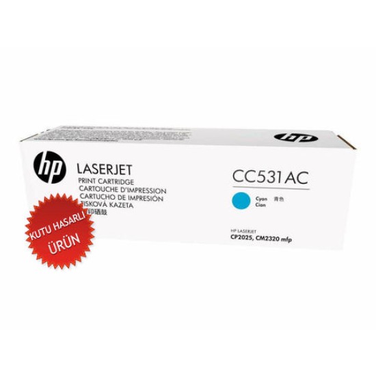 HP CC531AC (304A) Mavi Orjinal Toner - LaserJet CP2025n (C) (T11447)