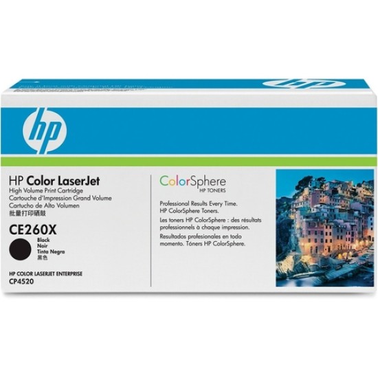 HP CE260X Siyah Orjinal Toner Yüksek Kap. - CP4525dn / CP4525n (B) (T16870)