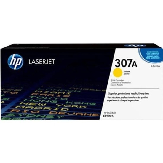 HP CE742AH (307A) Sarı Orjinal Toner - LaserJet CP5225 (T13175)