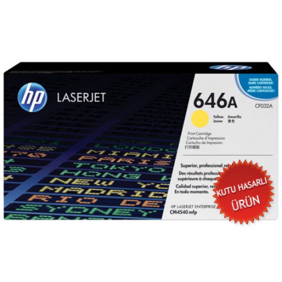 HP CF032A (646A) Sarı Orjinal Toner - LaserJet CM4540 (C) (T7942)