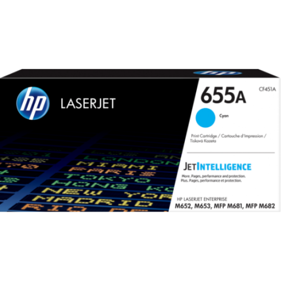 HP CF451A (655A) Mavi Orjinal Toner - Laserjet M652dn / M653dn (T9720)