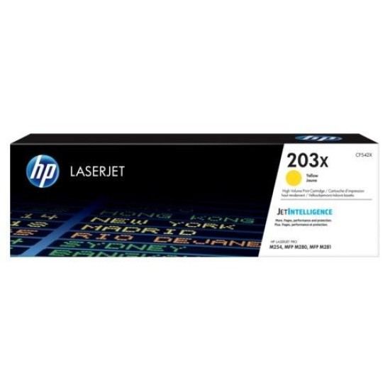 HP CF542X (203X) Sarı Orjinal Toner Yüksek Kapasite - M254dw / M280nw (T9870)