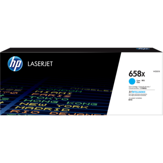 HP W2001X (658X) Mavi Orjinal Toner Yüksek Kapasite - Laserjet Enterprise M751 (T11292)