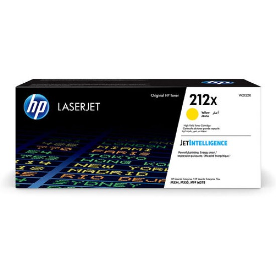 HP W2122X (212X) Sarı Orjinal Toner Yüksek Kapasite - M554dn / M555dn (T13427)