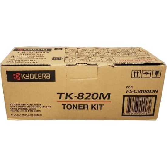 Kyocera TK-820M Kırmızı Orjinal Toner - FS-C8100 (T12340)