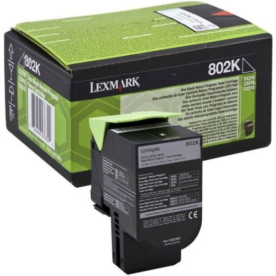 Lexmark 80C20K0 (802K) Siyah Orjinal Toner - CX310 / CX410 (T13583)