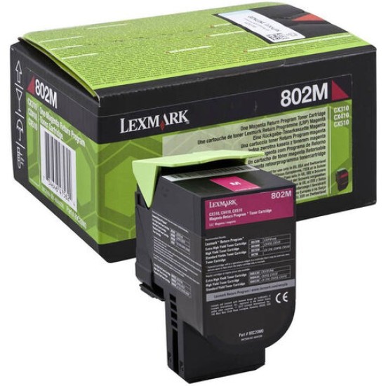 Lexmark 80C20M0 (802M) Kırmızı Orjinal Toner - CX310 / CX410 (T13580)