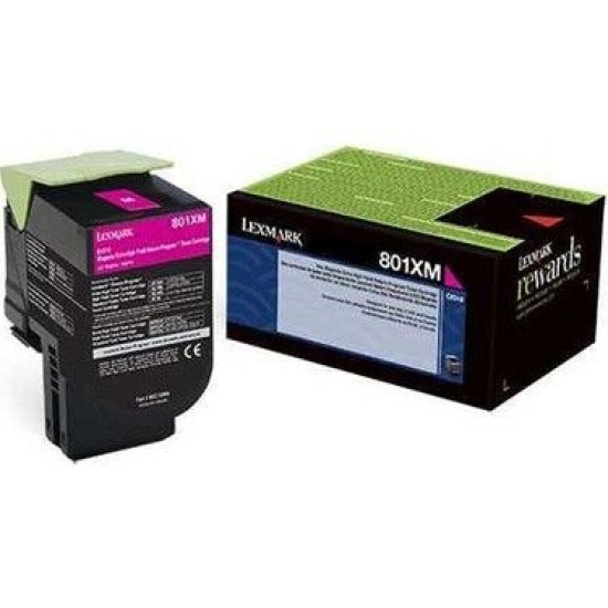 Lexmark 80C1XM0 Kırmızı Orjinal Toner Yüksek Kapasite - CX510 (T16537)