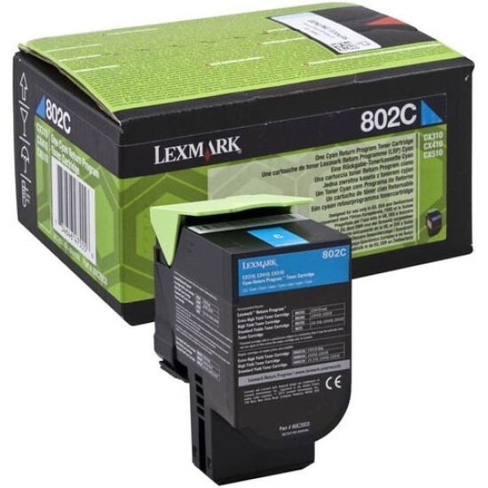 Lexmark 80C20C0 (802C) Mavi Orjinal Toner - CX310 / CX410 (T13582)