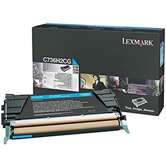 Lexmark C736H2CG Mavi Orjinal Toner Yüksek Kapasite - X736 / X738 (T14931)