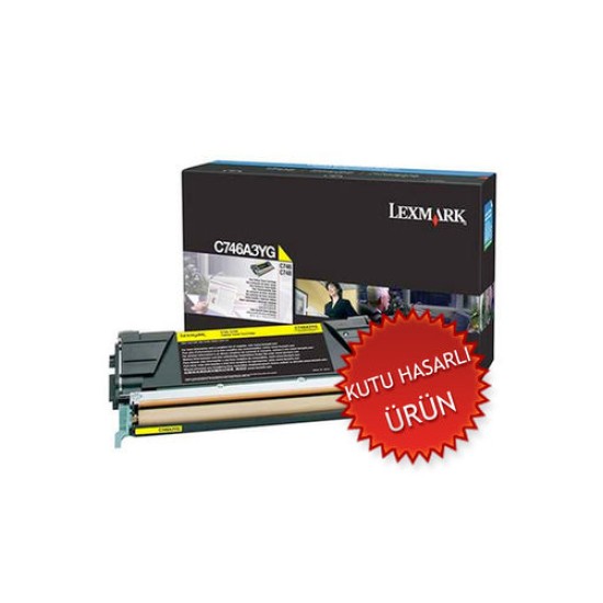 Lexmark X746A3YG Sarı Orjinal Toner - X746DE / X748DE (C) (T12116)