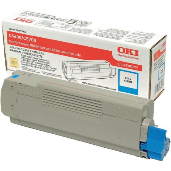 OKI 43381907 Mavi Orjinal Toner - C5600 / C5700 (T14814)