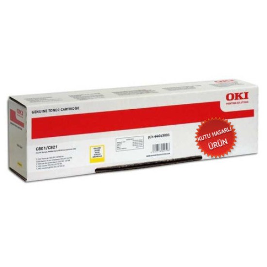 OKI 44643005 Sarı Orjinal Toner - C801 / C821 (C) (T8527)