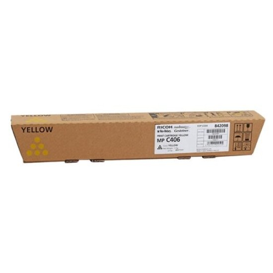 Ricoh 842098 MP-C306, MP-C307, MP-C406 Sarı Orjinal Toner (T12482)